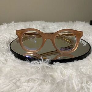 Cutler And Gross Eyeglasses/ Model #: 1390/ Pink Tinted Frames/ Clear Legs
